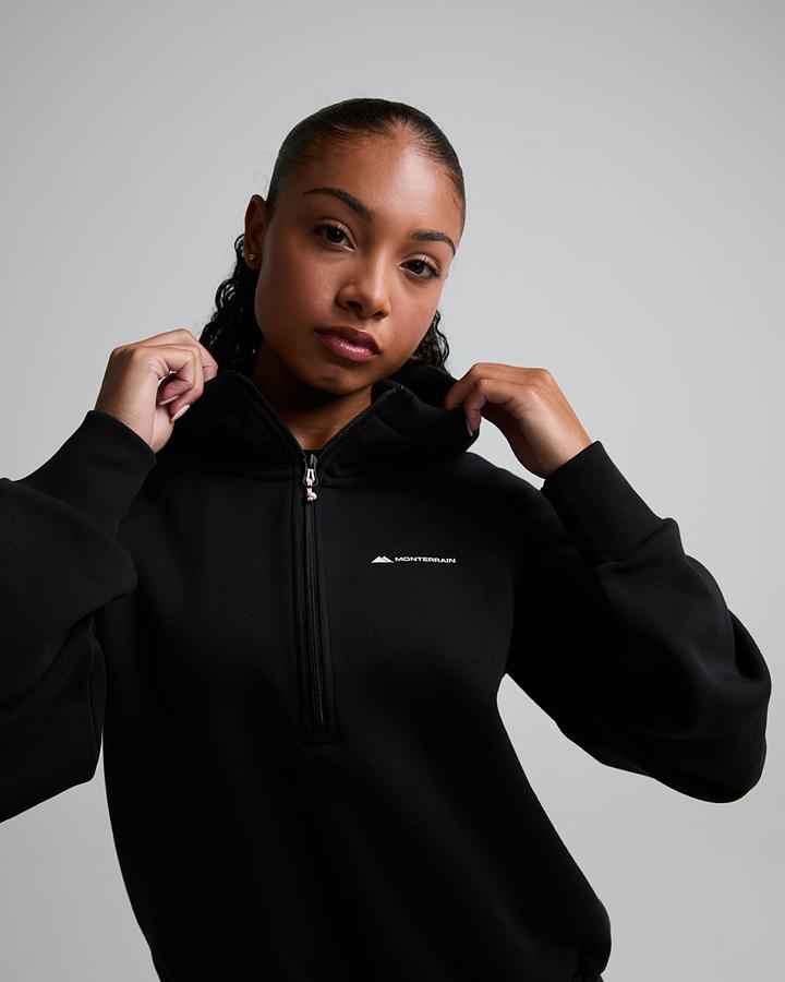 Monterrain Women's Prosper Overhead Hoodie - Black/Rose Quartz
