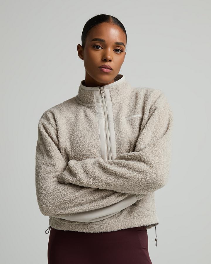 Monterrain Women's Bandha Borg Quarter Zip Fleece - Moonlit Alloy