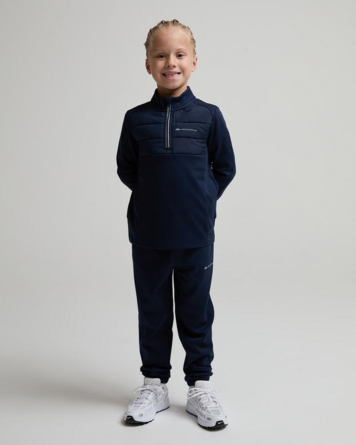 Monterrain Baby Fleet Quarter Zip And Poly Pant Suit Tracksuit - Velvet Dusk