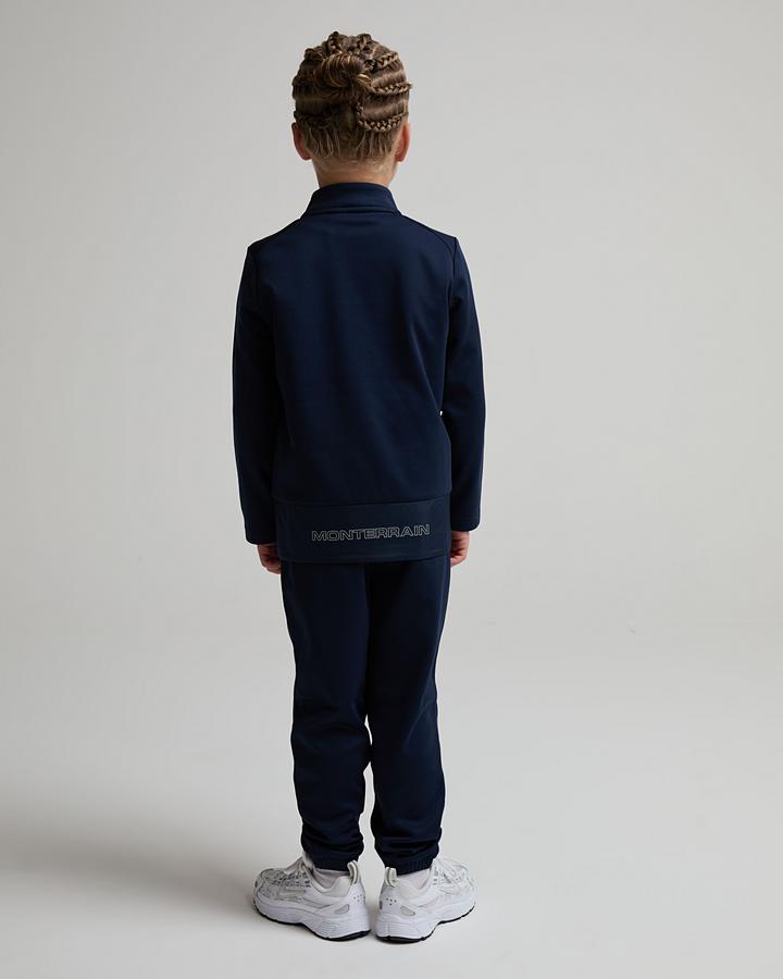 Monterrain Baby Fleet Quarter Zip And Poly Pant Suit Tracksuit - Velvet Dusk