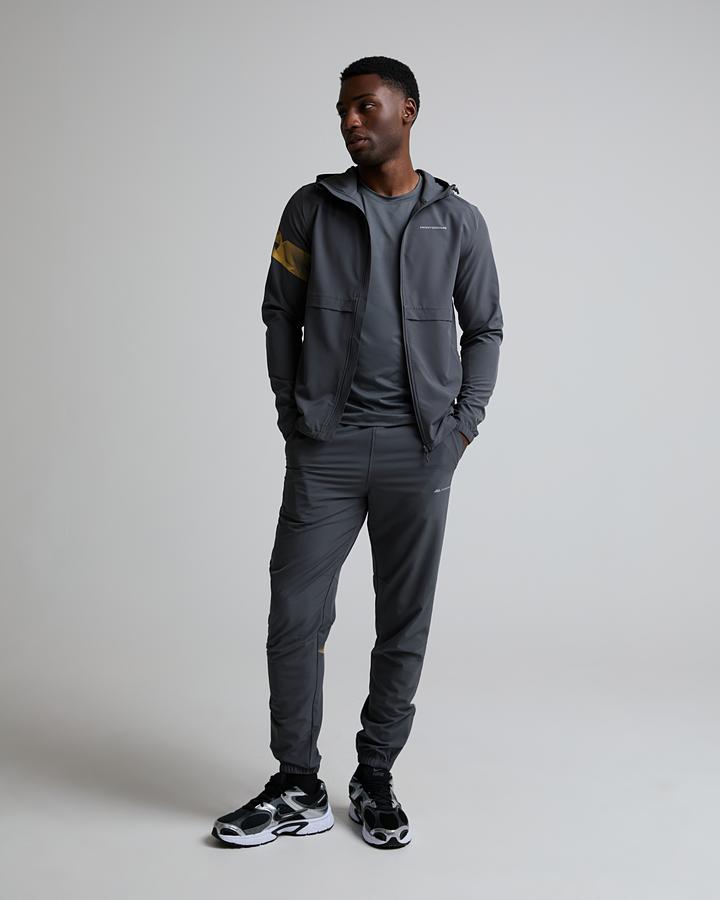 Monterrain Men's Distance Woven Running Hoodie - Forged Steel/Pastel Ochre