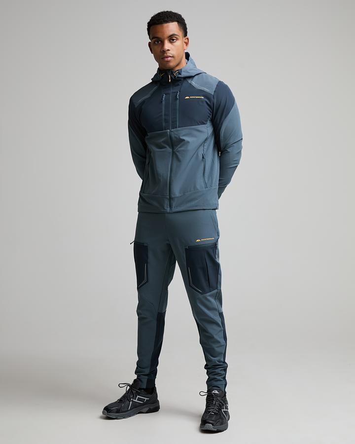 Monterrain Men's Orbit Woven Running Hoodie - Academy Blue/Twilight Graphite/Pastel Ochre