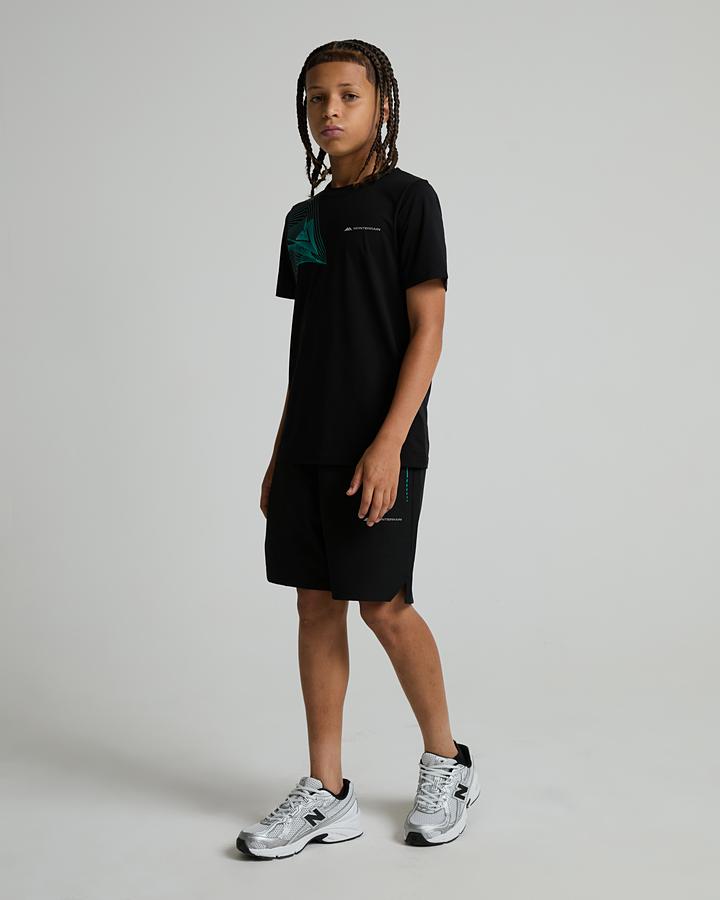 Monterrain Junior Abyss T-Shirt - Black Soft Tide Mint Sky