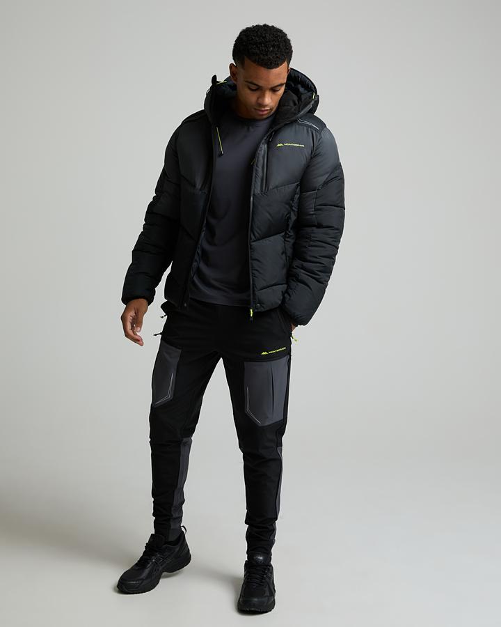 Monterrain Men's Orbit Puffer Jacket - Black/Urban Charcoal/Citrus Fusion