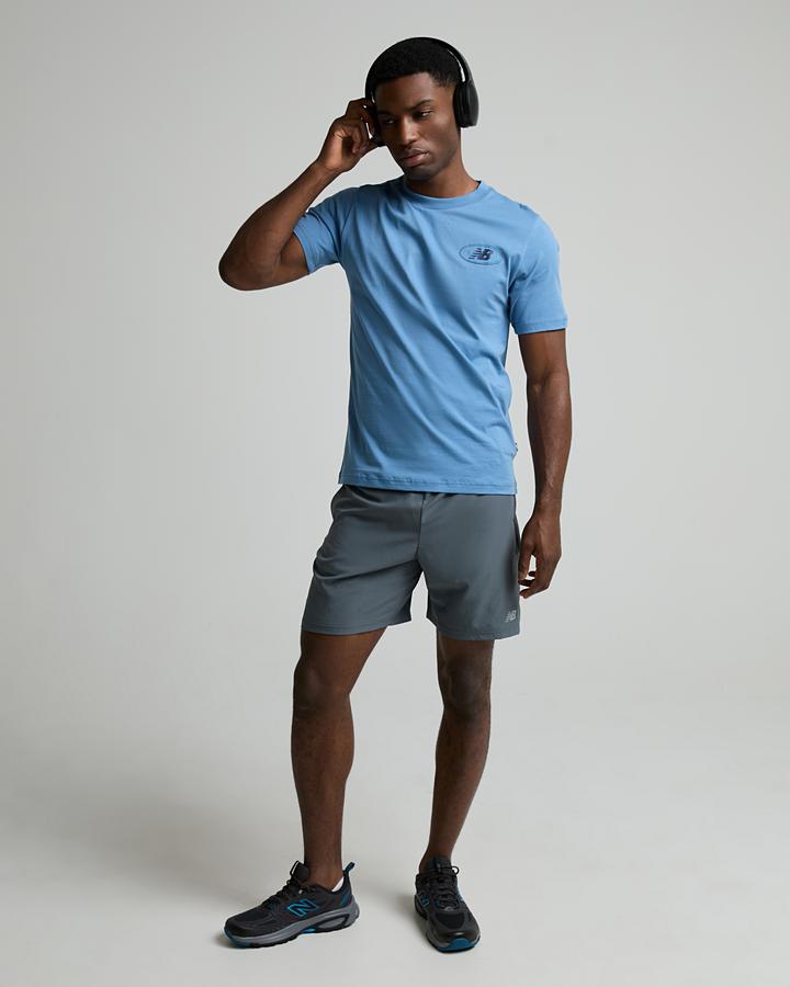 New Balance Men's Oval T-Shirt - Heron Blue