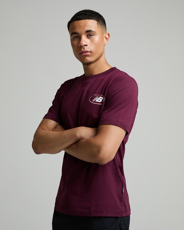 New Balance Men's Oval T-Shirt - Mulled Wine