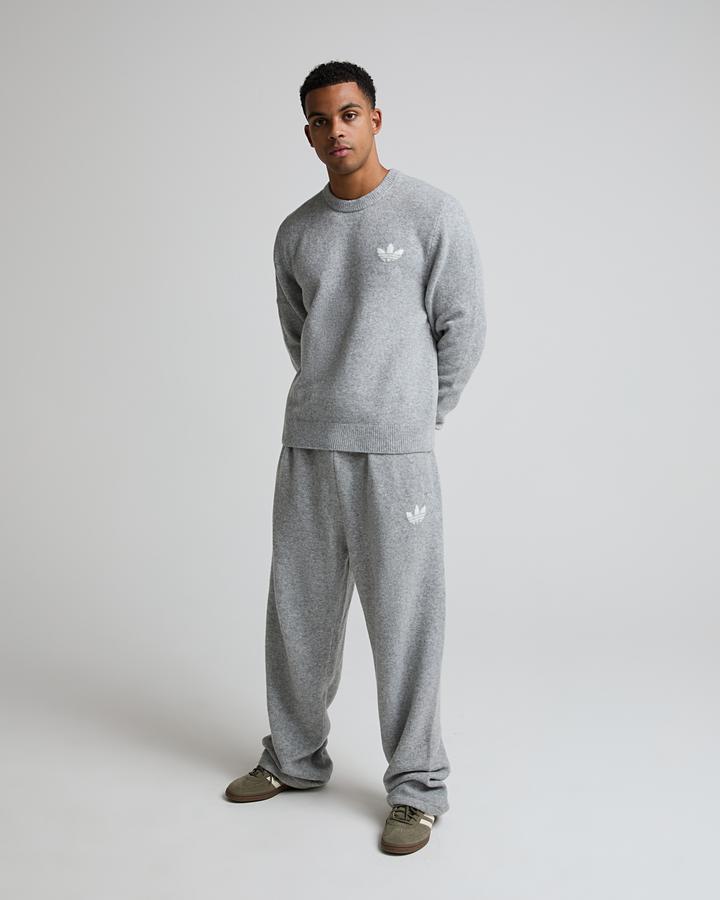 adidas Men's Trefoil Essential Knit Pant - Medium Grey Heather