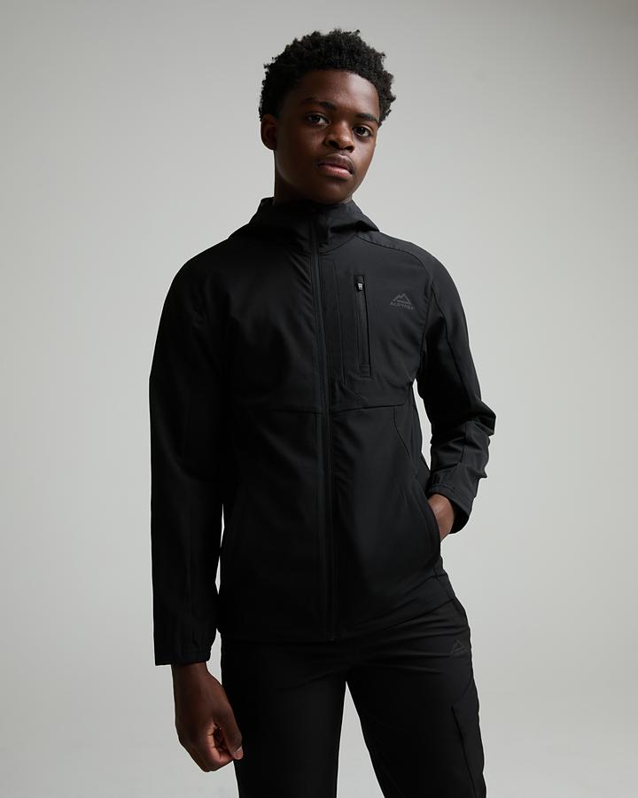 Alpyrex Junior Traverse Woven Zip Through Hoodie - Black
