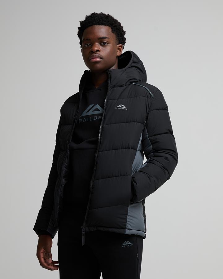 Trailberg Junior Triathlon Peak Insulated Jacket - Black Graphite Grey