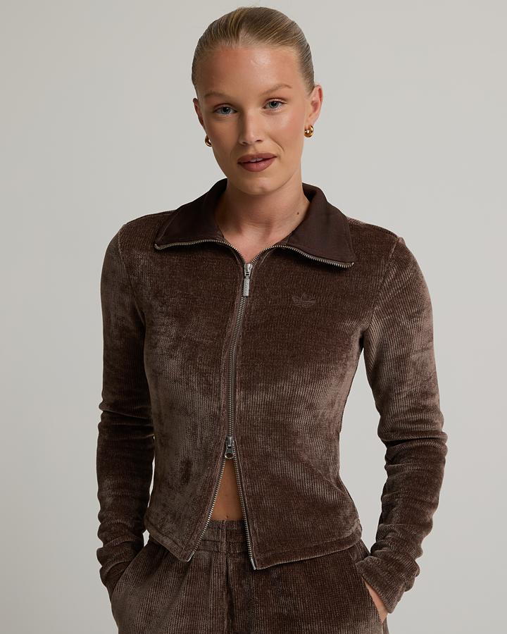 adidas Women's Chenille Zip Track Top - Earth Strata