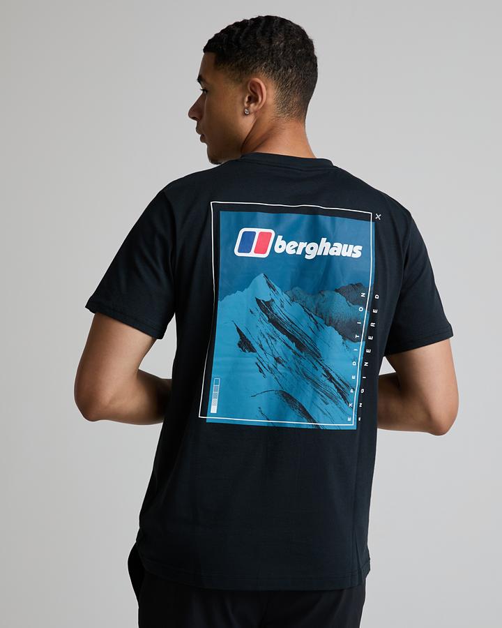 Berghaus Men's GPS Summit Short Sleeve T-Shirt - Jet Black/Genetic Blue