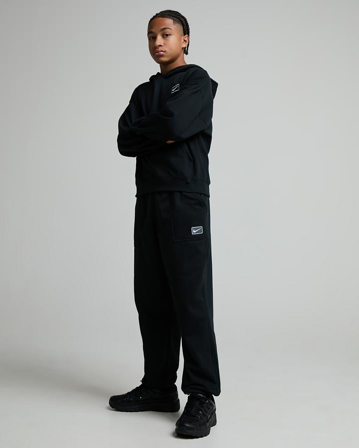 Nike Junior Street Fleece Oversize Overhead Hoodie - Black