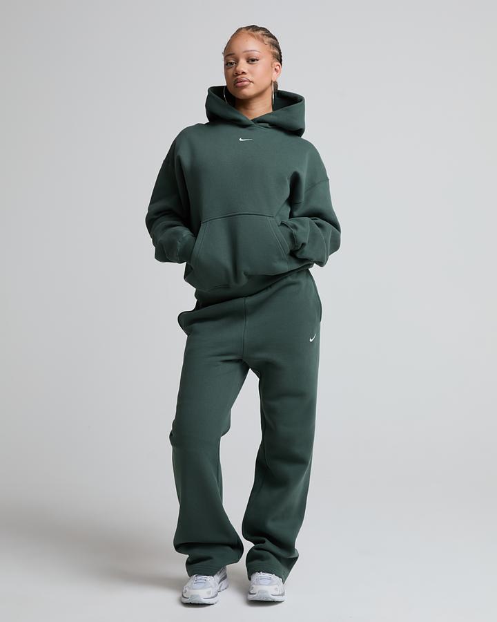 Nike Women's Studio Fleece Open Hem Pant - Camo Green/Sail