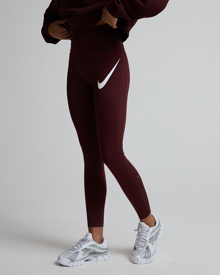 Nike Women's Tempo Swoosh High-Waisted 7 - Mystic Dates/Reflective Silver/White