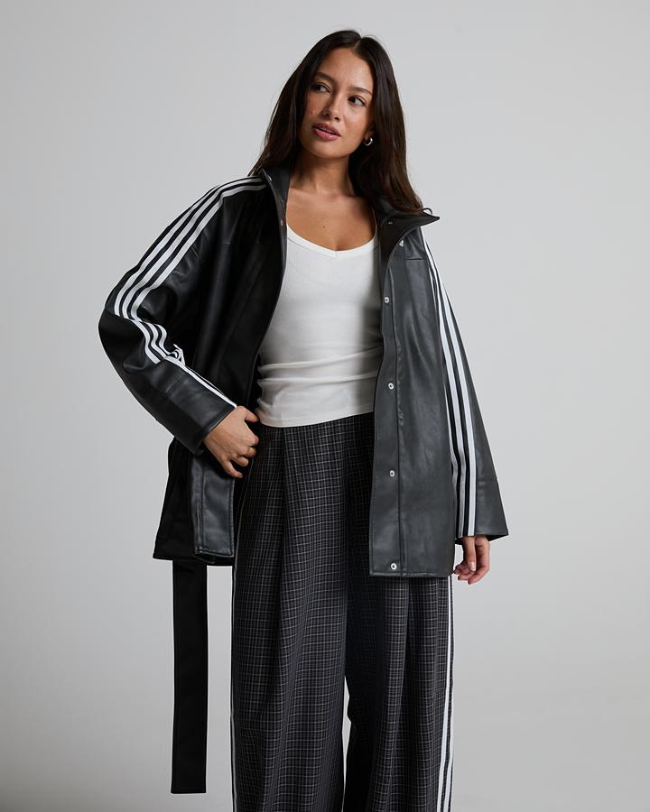adidas Women's Adilenium Faux Leather Jacket - Black