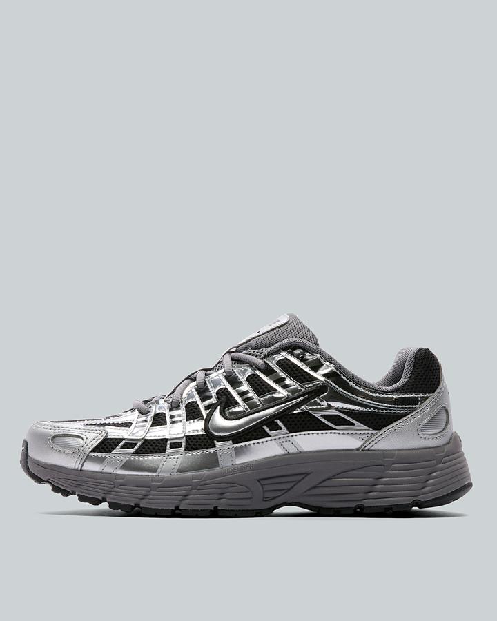 Nike Junior P-6000 Trainers - Black Metallic Silver Pencil Point