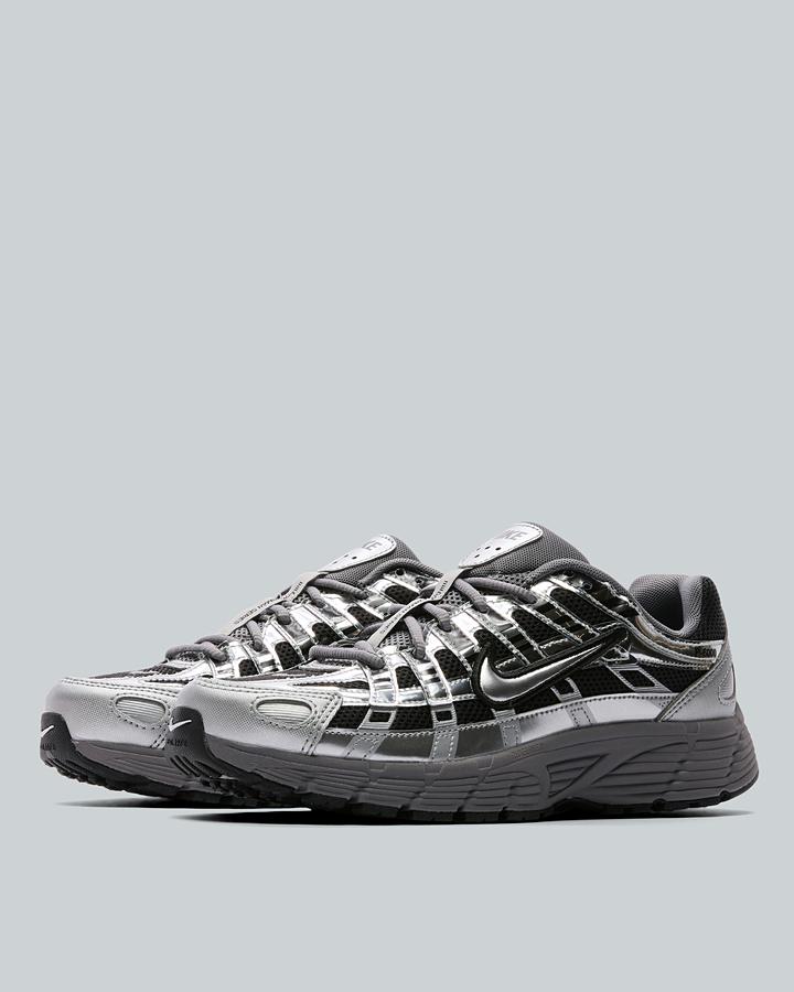 Nike Junior P-6000 Trainers - Black Metallic Silver Pencil Point