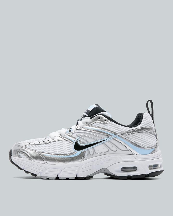 Nike Junior Air Max Moto 2K Trainers - White Black Metallic Silver Ice Blue