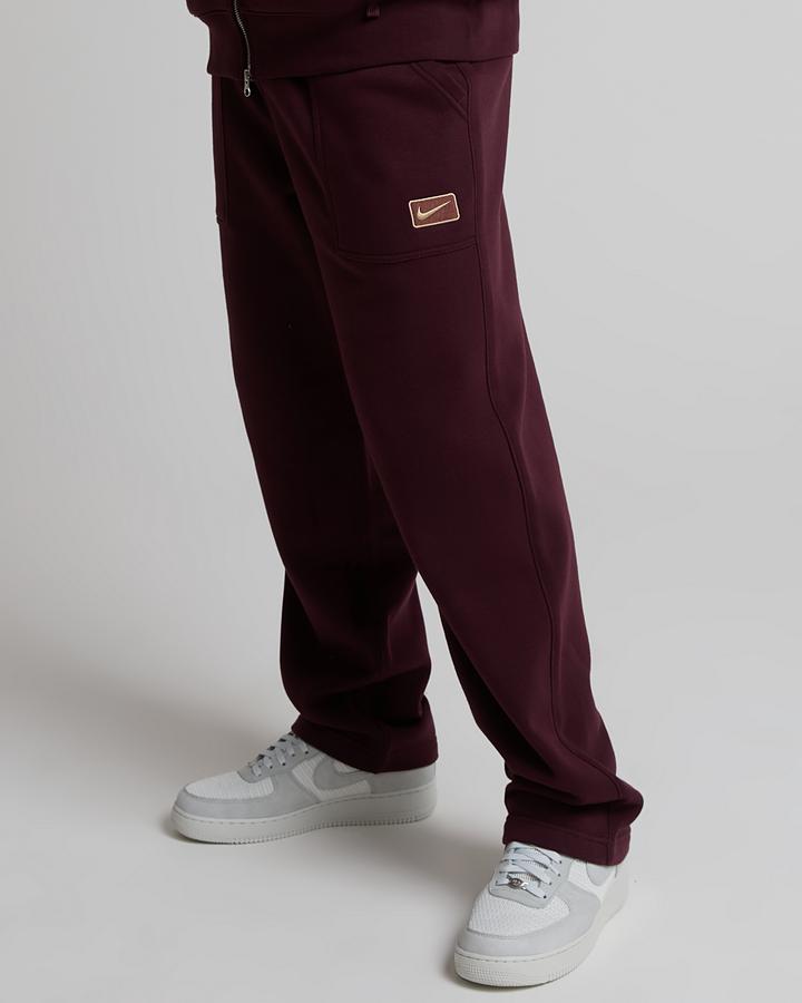 Nike Men's Street Fleece Open Hem Pant - Burgundy Crush