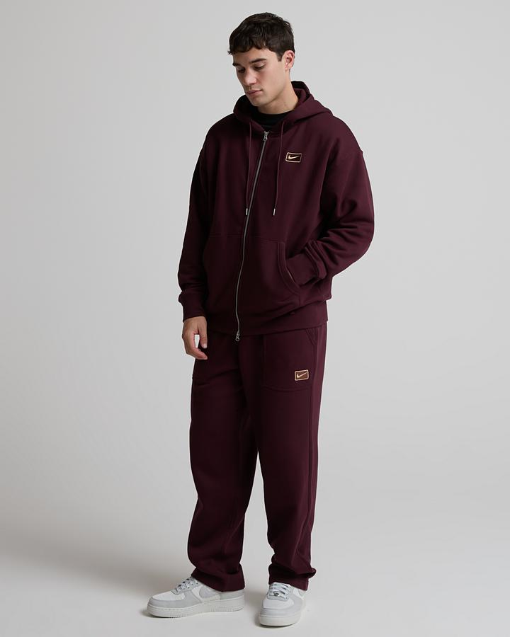Nike Men's Street Fleece Open Hem Pant - Burgundy Crush