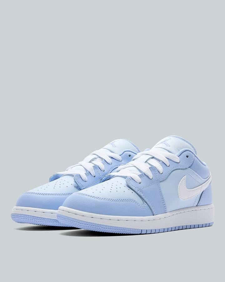 Jordan Junior Air Jordan 1 Low Trainers - Aluminium Hydrogen Blue White