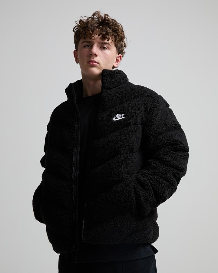 Nike Junior Therma Fit Borg Puffer Jacket - Black White