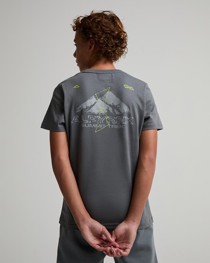 Alpyrex Junior Summit Trail Graphic T-Shirt - Volcanic Veil Citrus Fusion