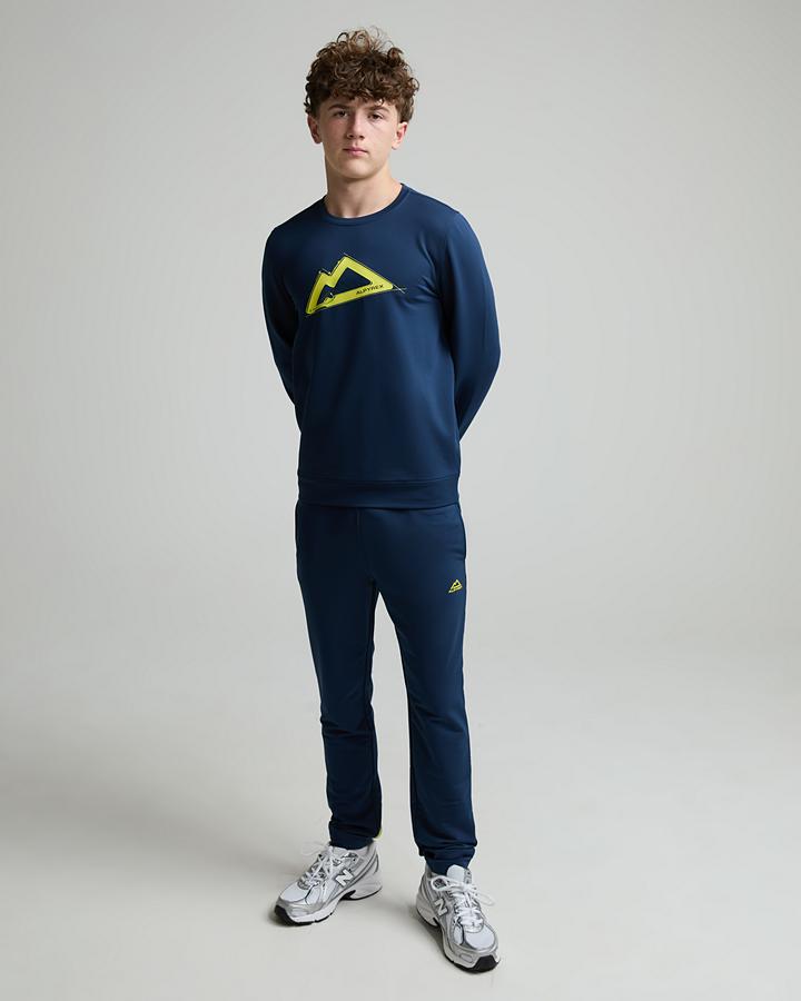Alpyrex Junior Carabiner Poly Sweatshirt - Naval Ink Lime Punch Yellow Twist