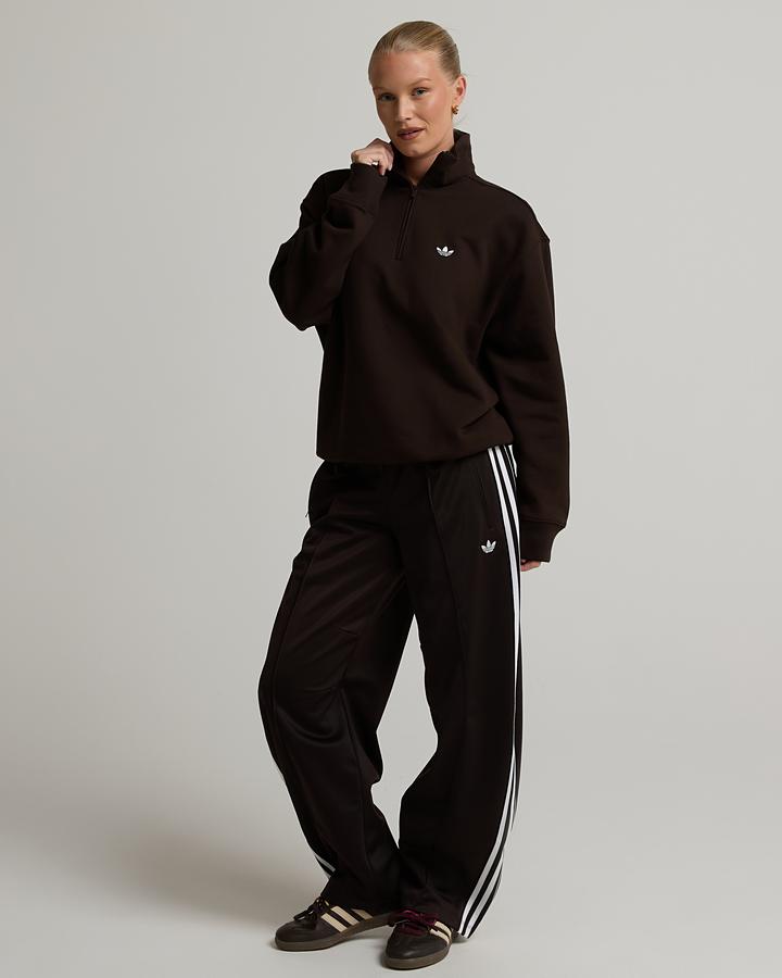 adidas Women's Essential Fleece Crew Half Zip Top - Aurora Coffee