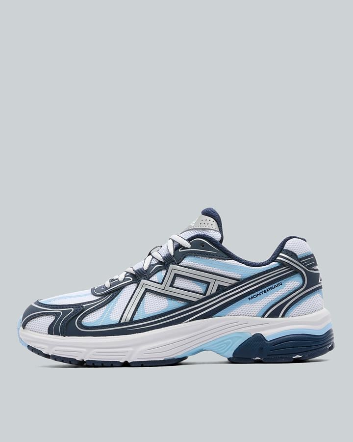 Monterrain Junior Tempo Trainers - White Dusk Navy Metallic Silver