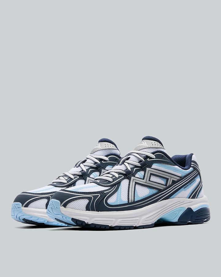 Monterrain Junior Tempo Trainers - White Dusk Navy Metallic Silver