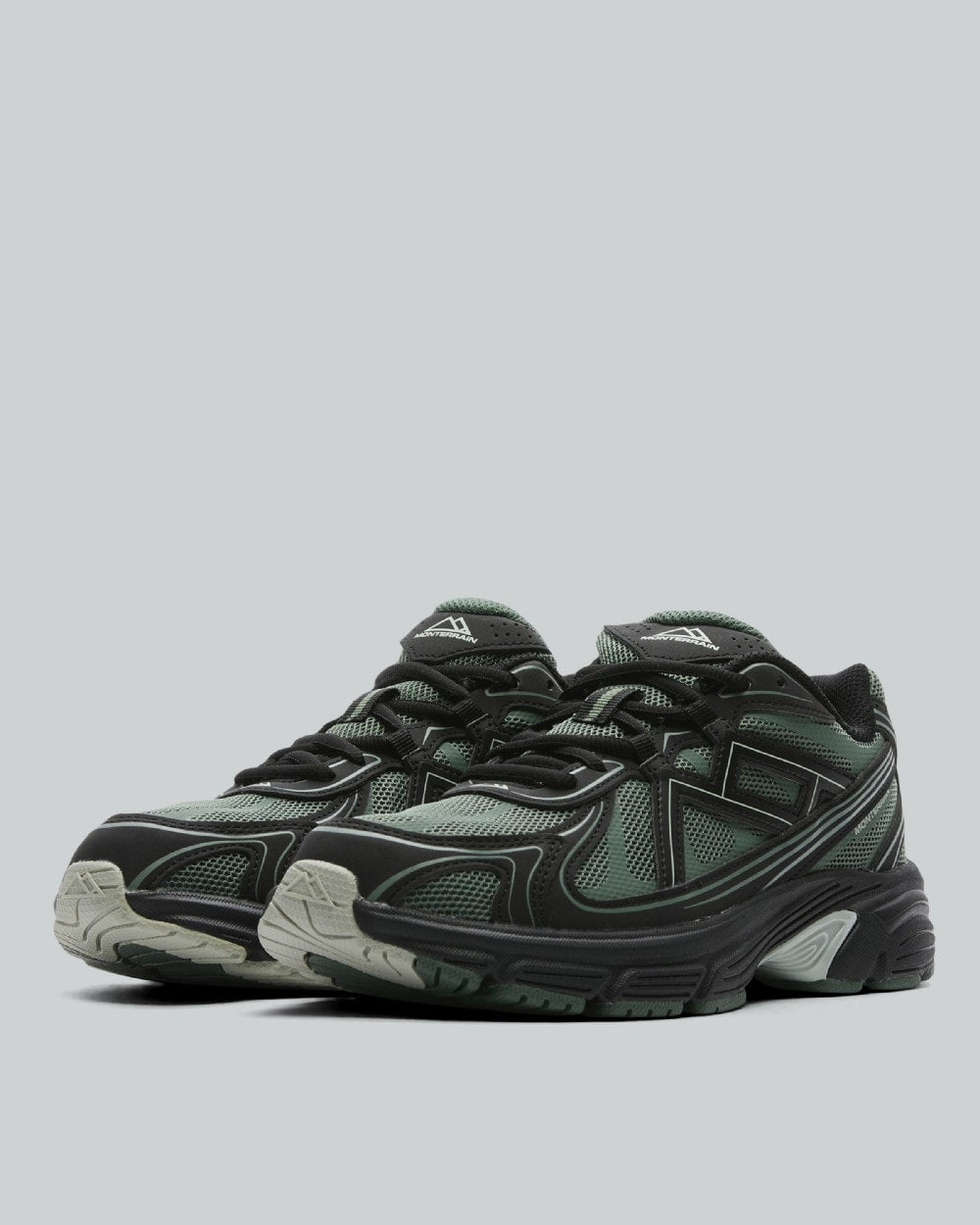 Monterrain Junior Tempo Trainers - Escape Green Seaglass Black