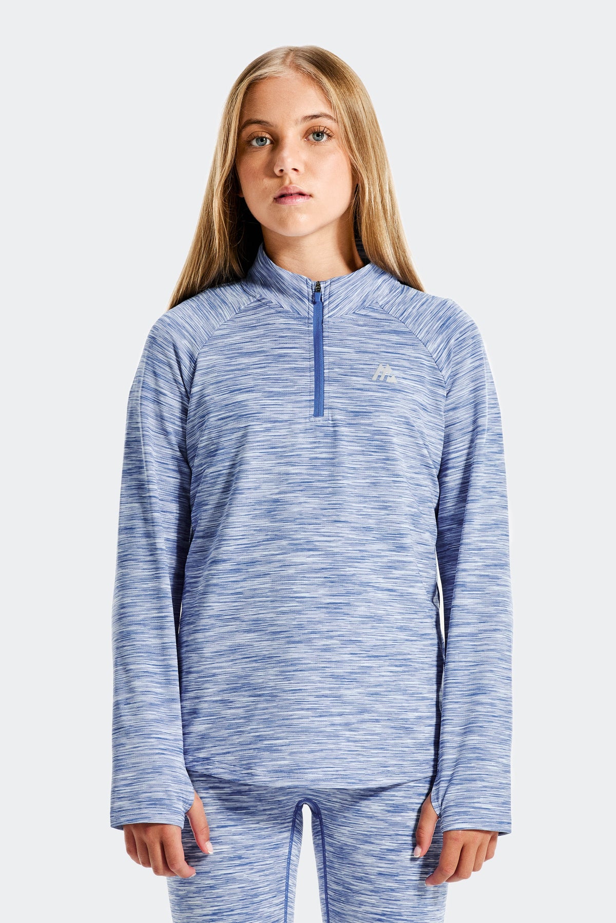 Montirex Girls' Trail 1/4 Zip - Blue/White