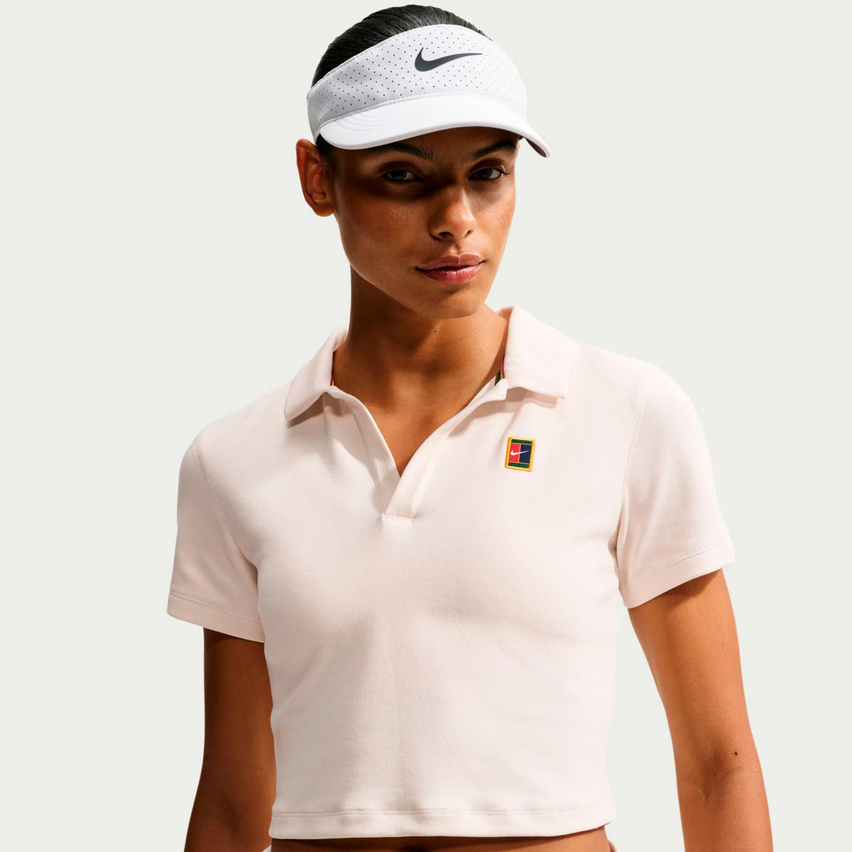 Nike Court Heritage Crop Women's Polo Shirt - Cream