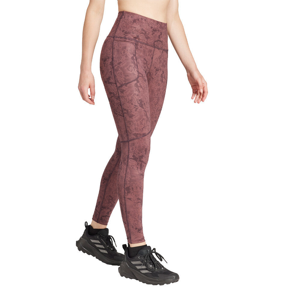 adidas Terrex Multi Allover Print Women's Tights - Quiet Crimson
