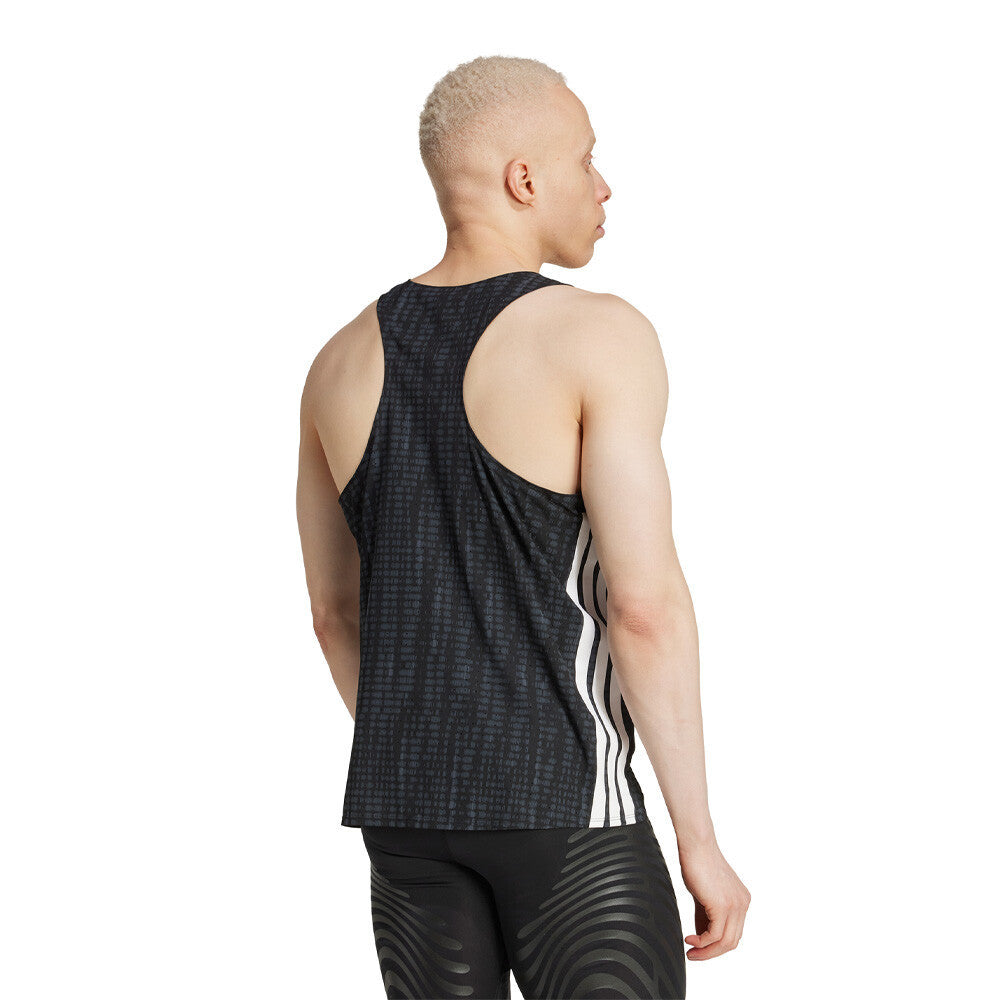 adidas Adizero Men's Running Vest - Black/Dark Grey/Carbon