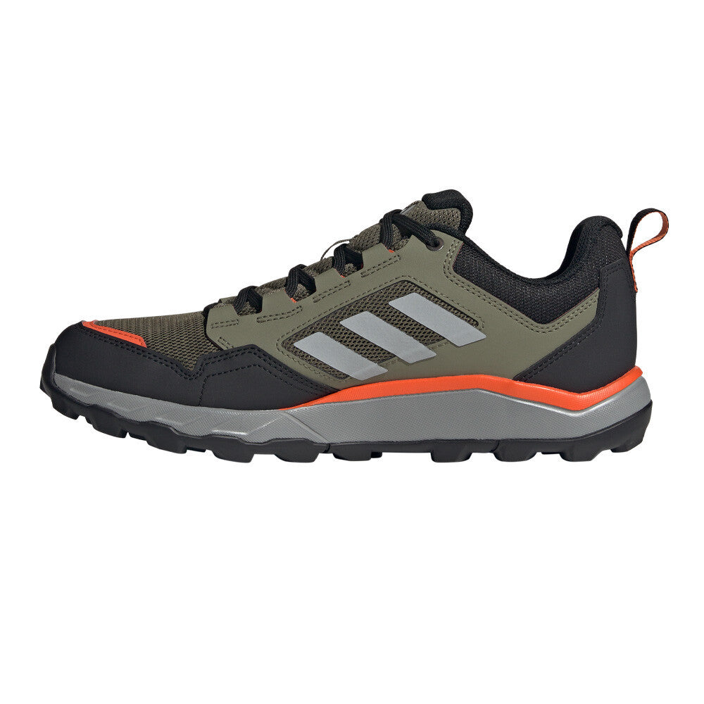 adidas Terrex Tracerocker 2.0 GORE-TEX Men's Trail Running Shoes - Olive Strata/Charcoal Solid Grey/Semi Impact Orange