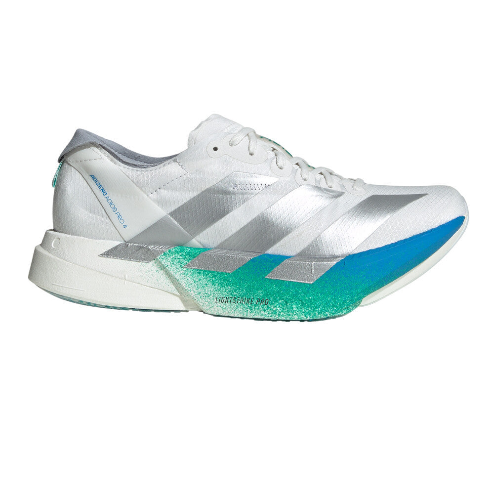 adidas Adizero Adios Pro 4 Women's Running Shoes - Crystal White/Matte Silver/Glory Green