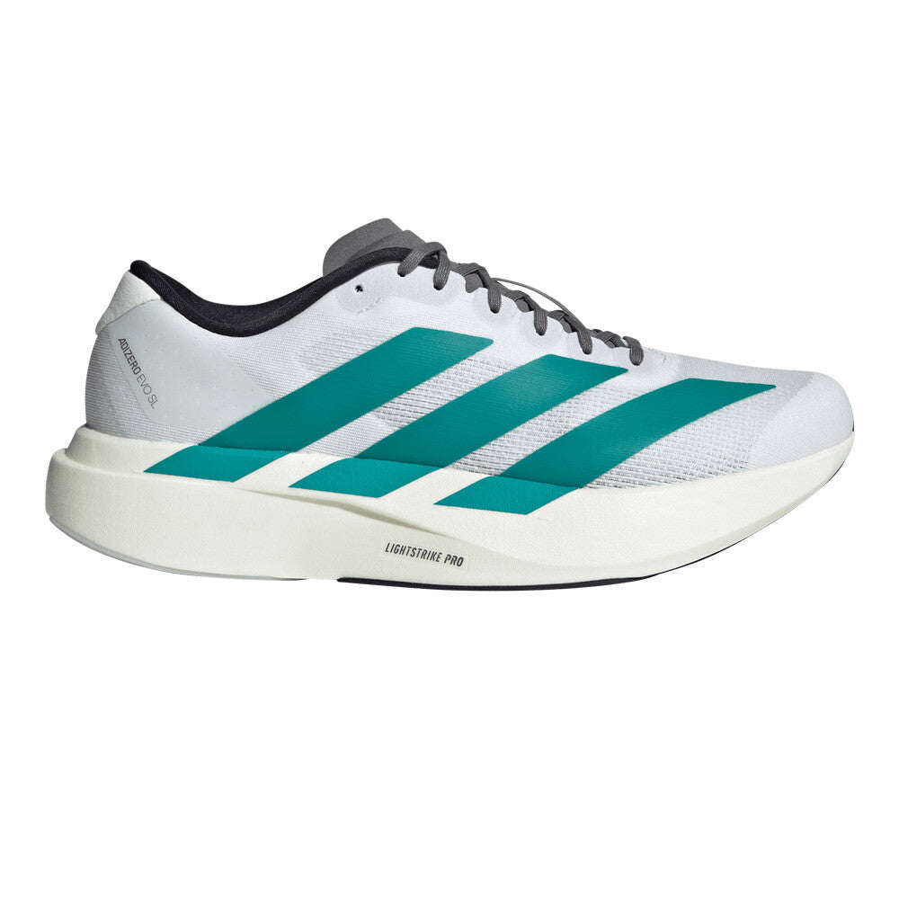 adidas Adizero Evo SL Men's Running Shoes - Cloud White/Pure Teal/Grey Four