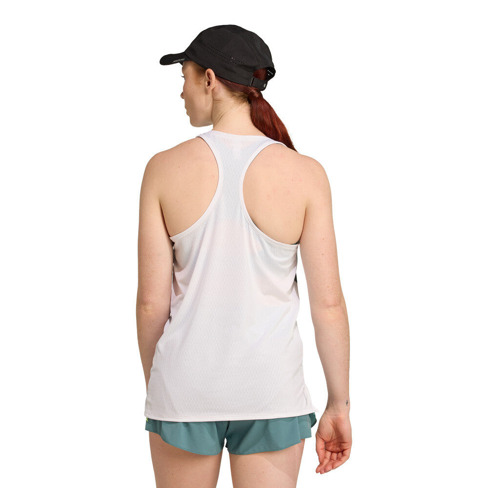 adidas Adizero Archive Women's Tank Top - White/Preloved Teal