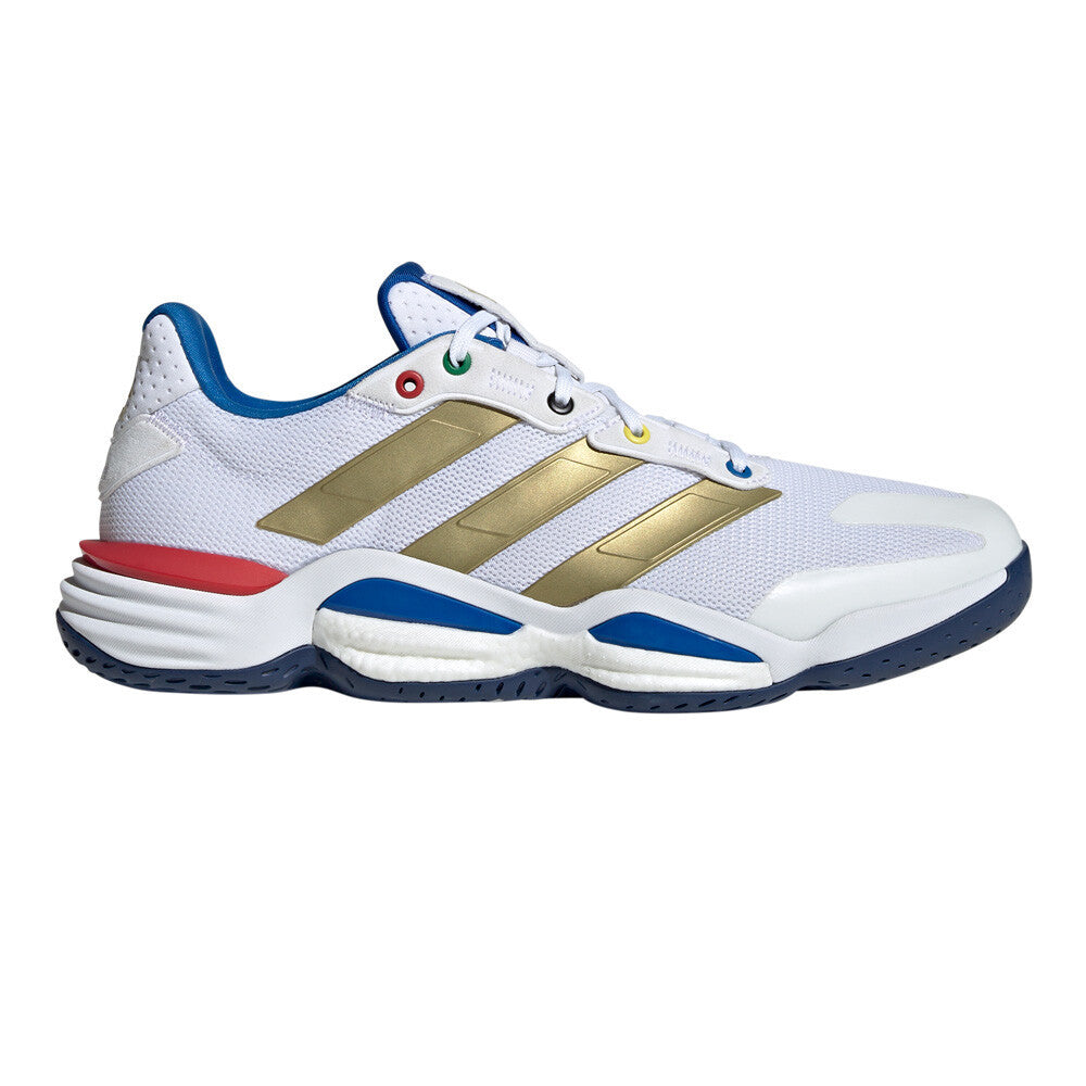 adidas Stabil 16 Men's Indoor Court Shoes - Cloud White/Gold Metallic/Dark Blue