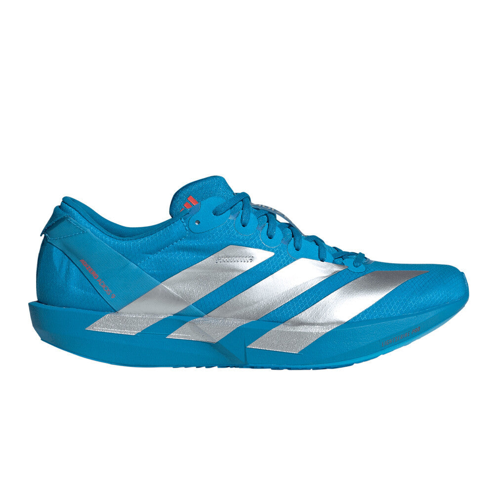 adidas Adizero Adios 9 Men's Running Shoes - Silver Metallic/Lucid Red