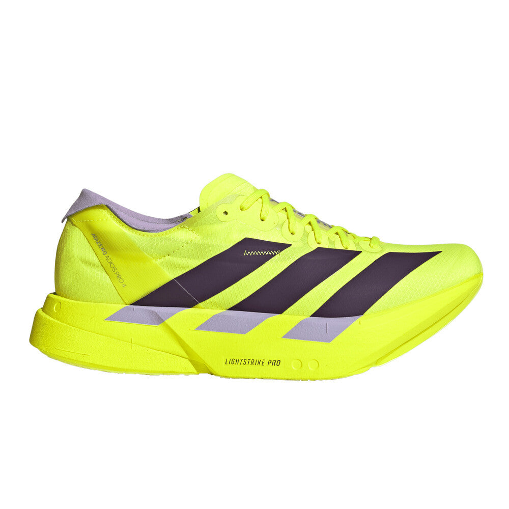 adidas Adizero Adios Pro 4 Men's Running Shoes - Solar Yellow/Aurora Plum/Powder Plum