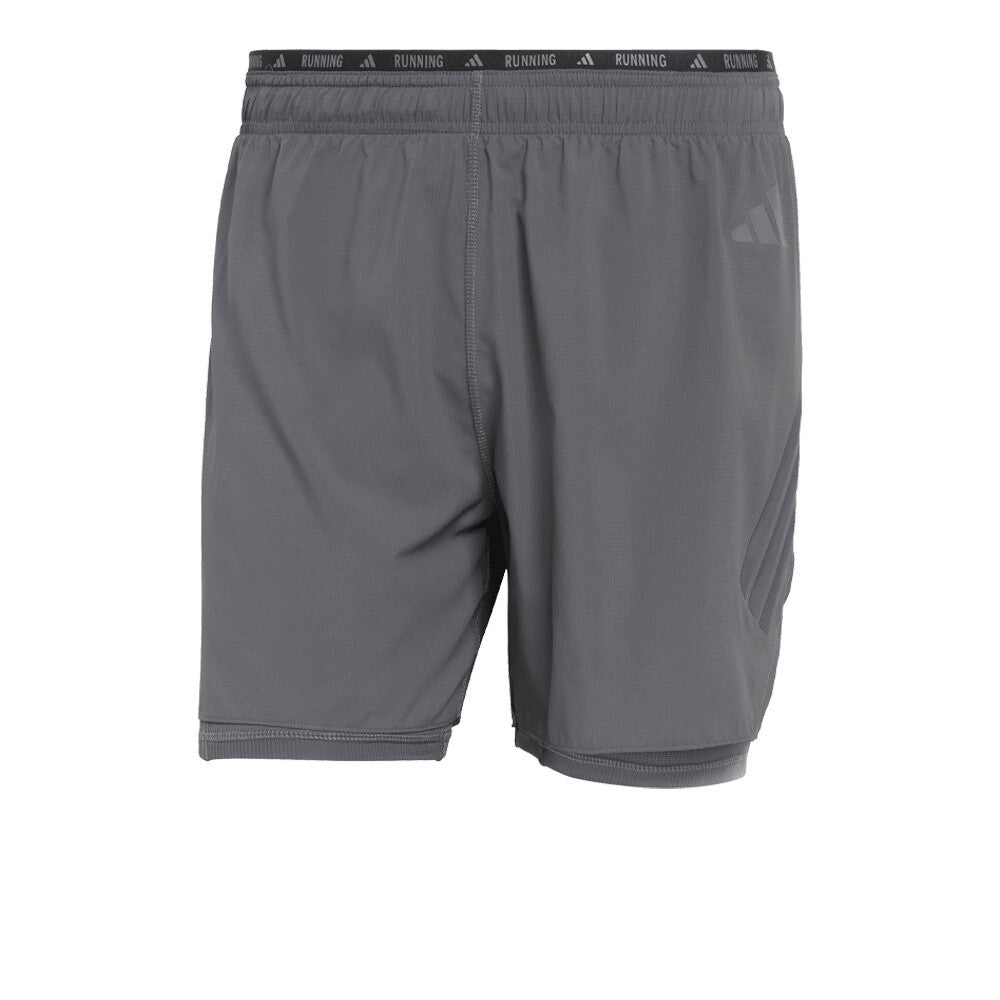 adidas ADI365 Iconic 2-in-1 Men's Running Shorts - Grey Six