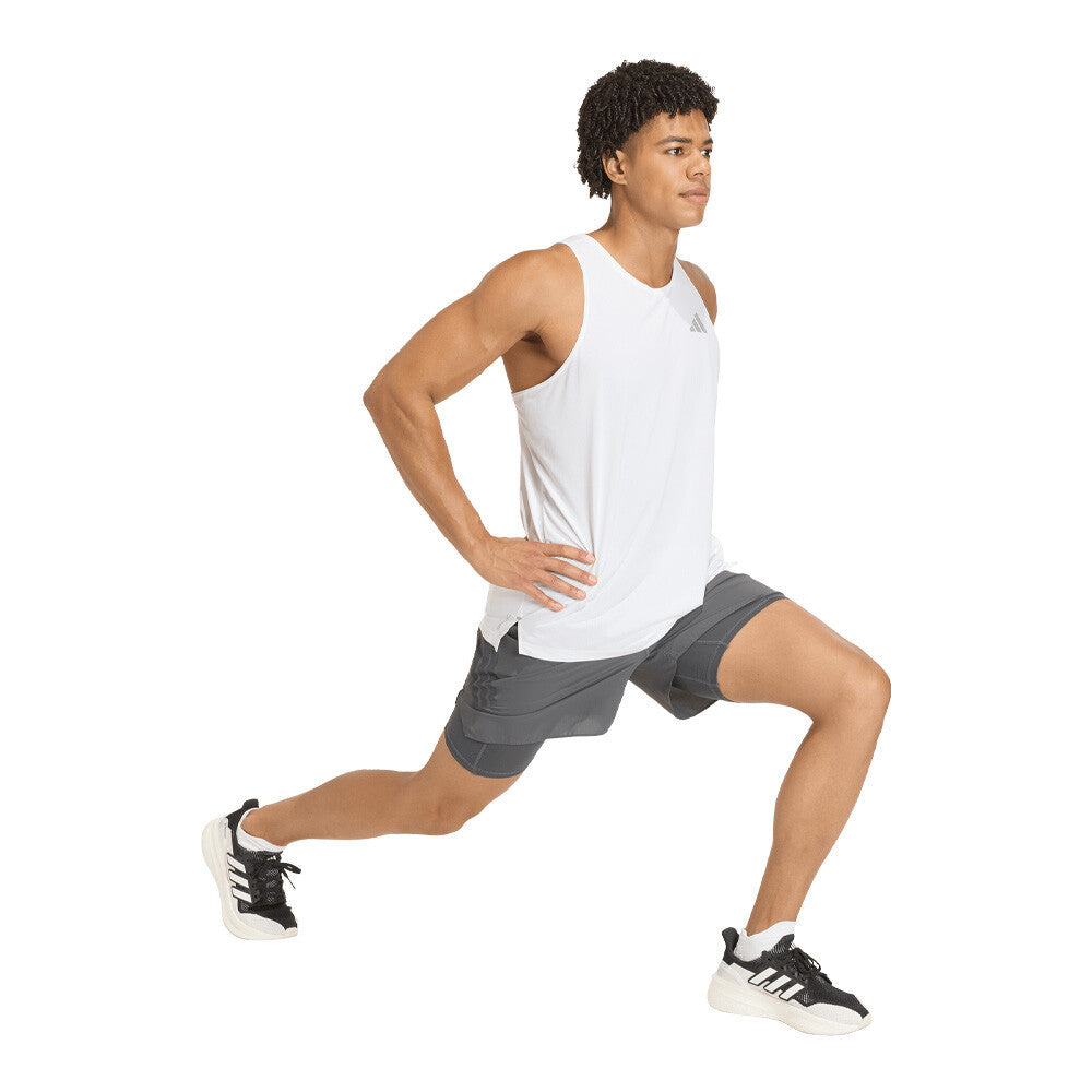 adidas ADI365 Iconic 2-in-1 Men's Running Shorts - Grey Six