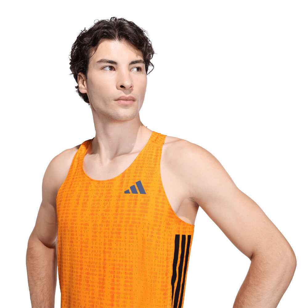 adidas Adizero Men's Running Vest - Pure Tangerine/Pure Orange
