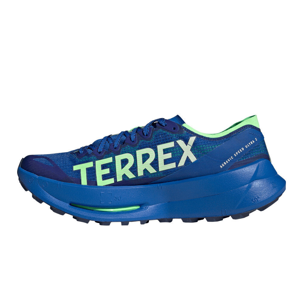 adidas Terrex Agravic Speed Ultra 2 Men's Trail Running Shoes - Blue/Cloud White/Lime Burst