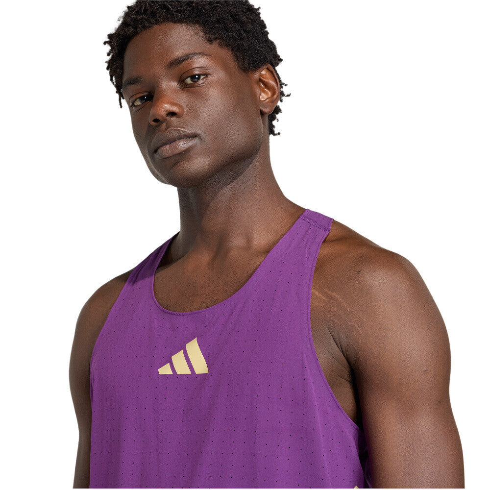adidas Adizero Road to Records Men's Running Vest - Tribe Purple