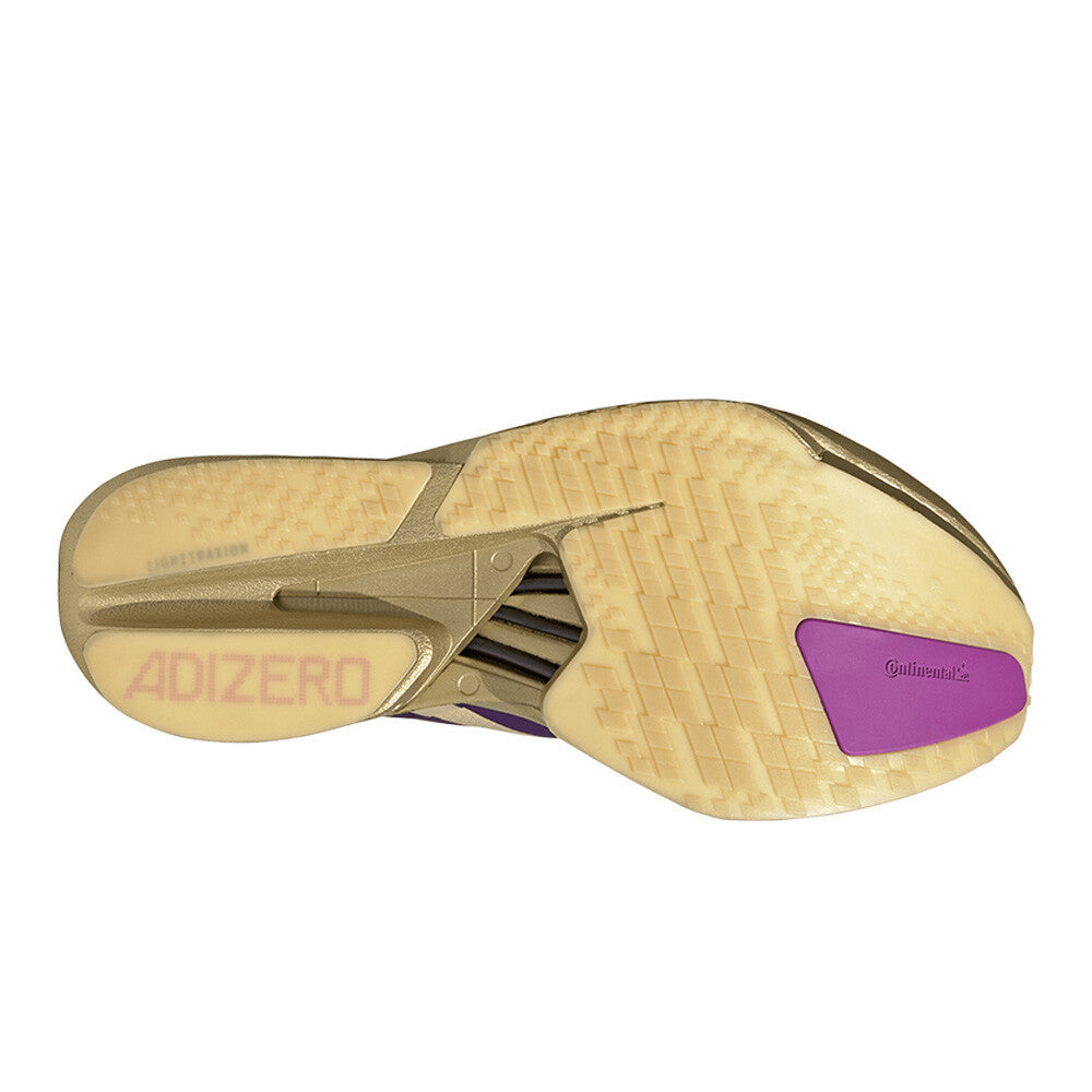 adidas Adizero Adios Pro 4 Men's Running Shoes - Sand/Rich Purple/Gold Metallic