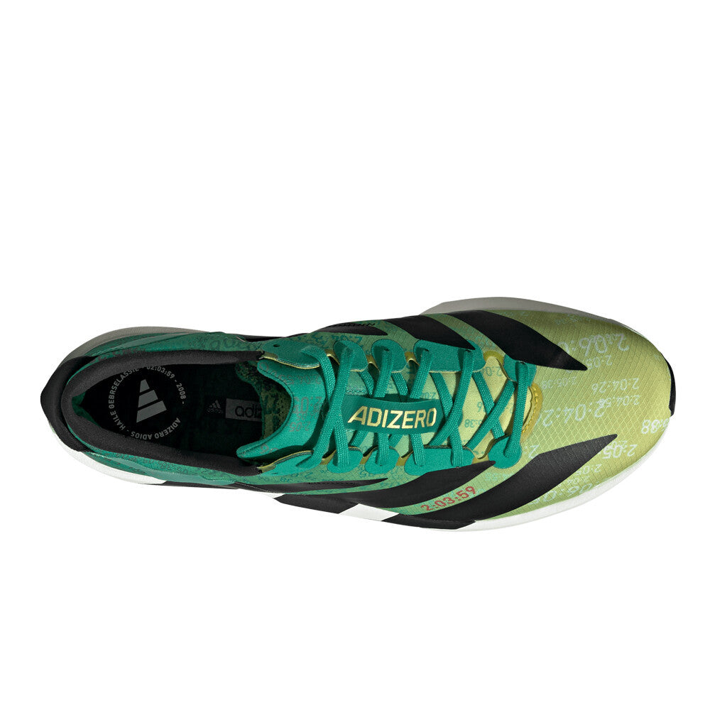 adidas Adizero Adios 9 Men's Running Shoes - Yellow/Core Black/Court Green